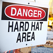 hard hat area sign